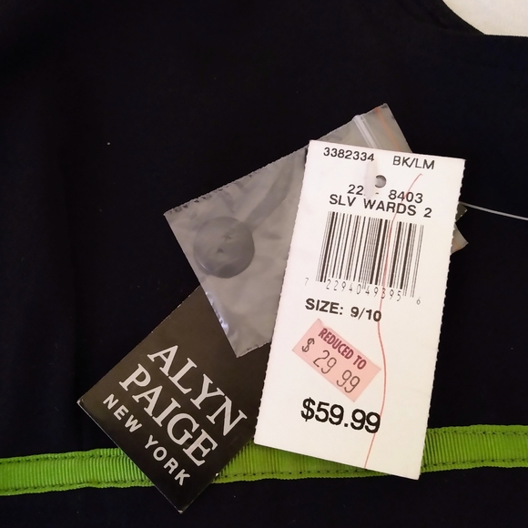 Alyn Paige Black Green Button NWT Vest sz 9/10 - Picture 3 of 5